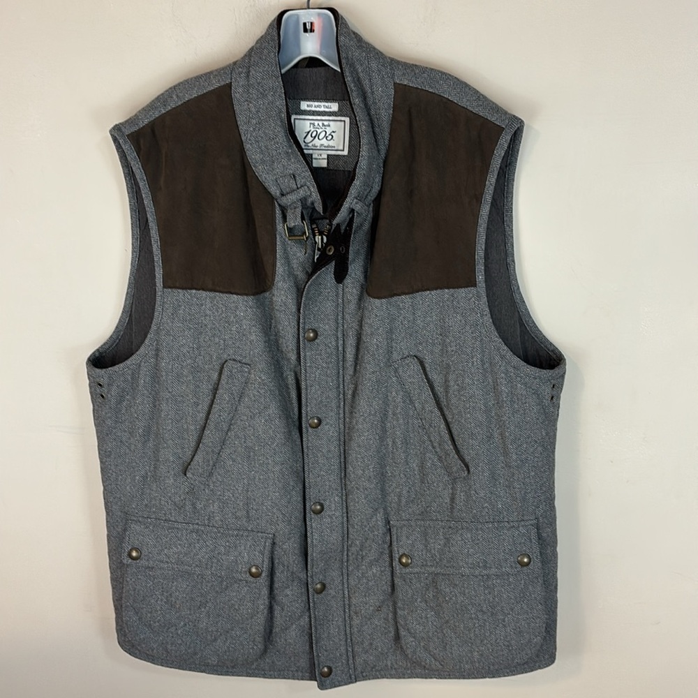 Jos A Banks 1905 Tweed Quilted Wool Blend Vest Big and Tall Size 1X